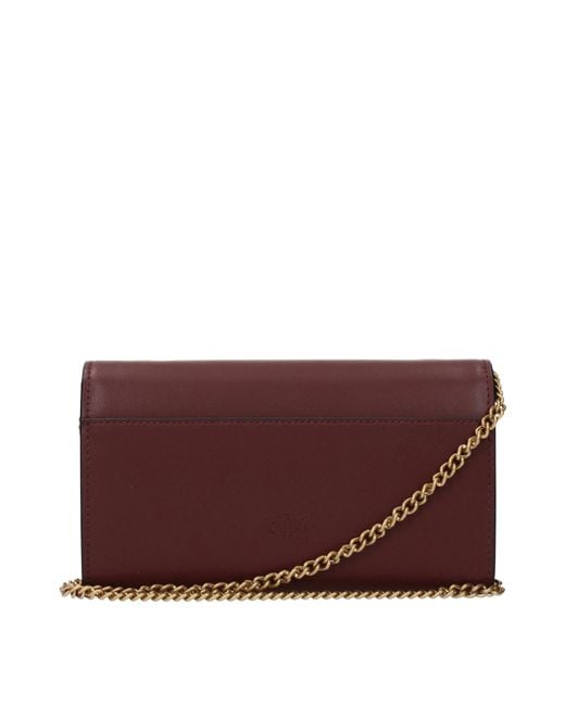 Pinko Purple Pochette Leather/Burgundy