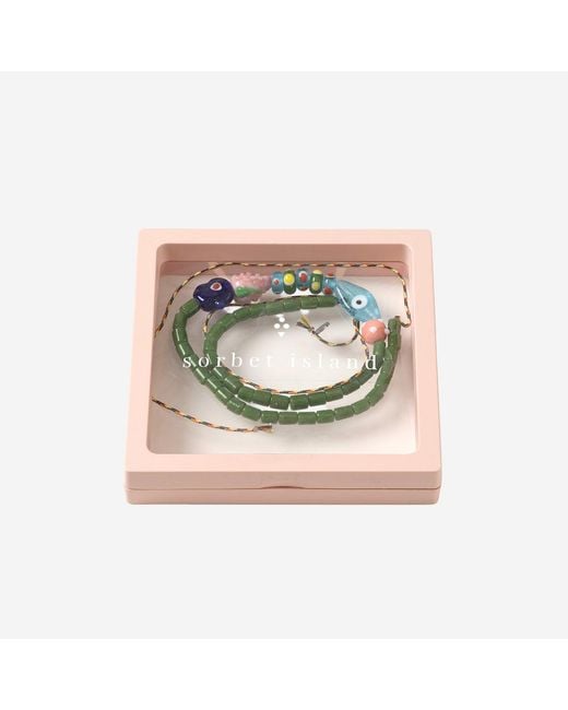 Sorbet Island White Necklace With Fish And Glass Beads
