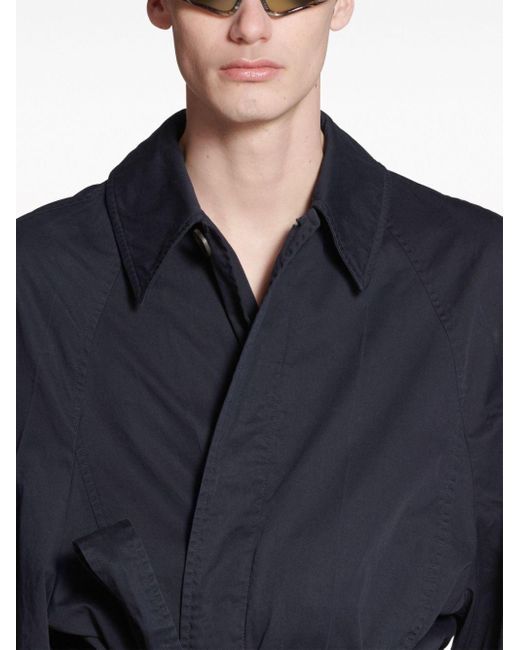 Balenciaga Blue Deconstructed Cotton Coat for men