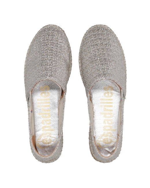 Chaussures plates argentées Espadrilles en coloris Gray