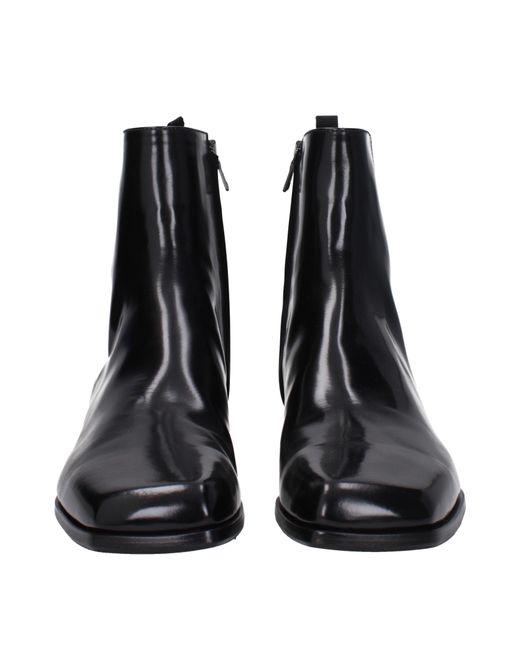 Prada Black Stivaletti Uomo Pelle Nero for men