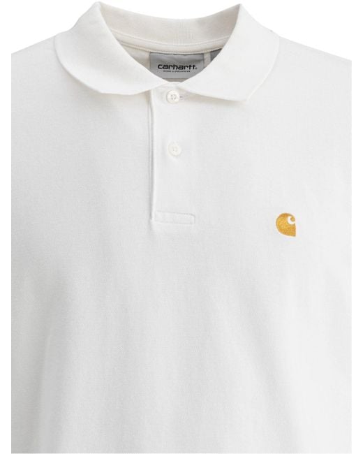 Carhartt White "S/S Chase Pique" Polo Shirt for men