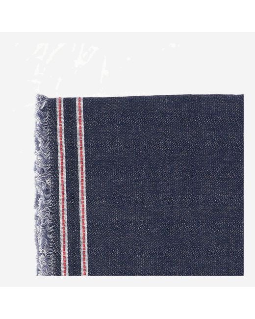 Faliero Sarti Blue Cashmere And Silk Blend Denim Scarf for men