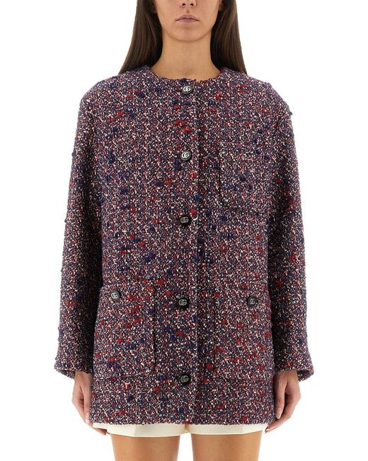 Gucci Purple Wool Bouclé Jacket