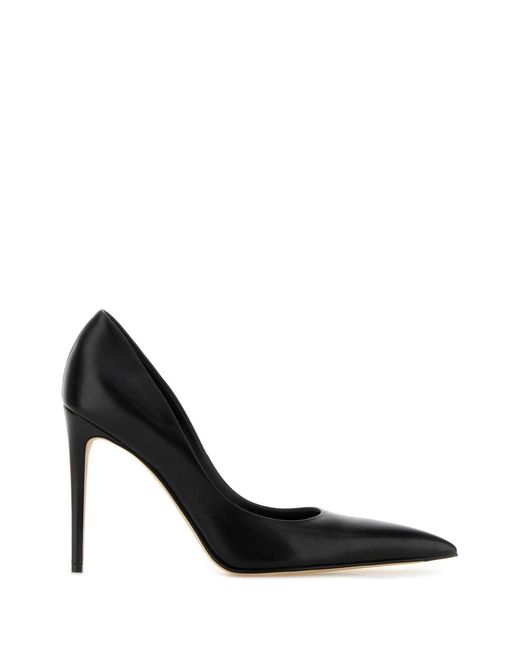 McQueen Black Leather Pumps