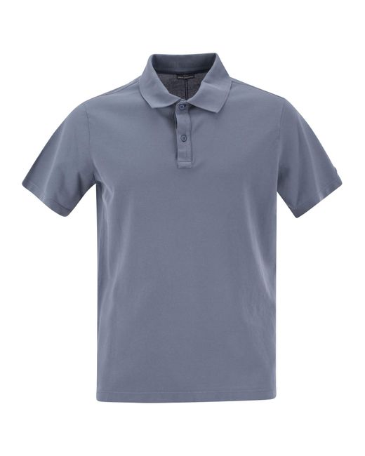 Paul & Shark Blue Garment-dyed Pique Cotton Polo Shirt for men