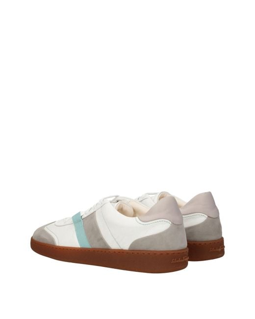 Ferragamo Multicolor Sneakers Garda Uomo Pelle Bianco/Grigio for men