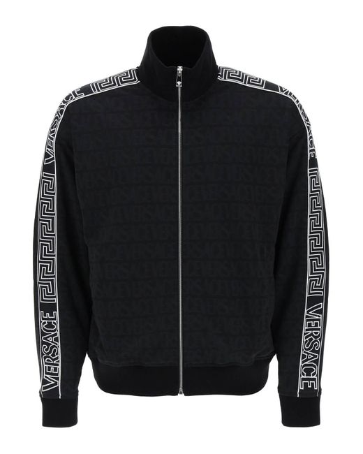 Versace Techno Allover Track Sweatshirt in het Black voor heren