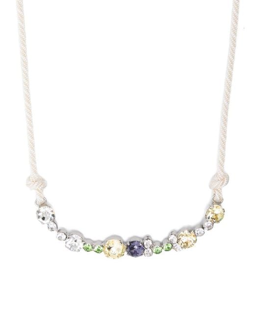 Forte_forte White Crystal Braided Necklace