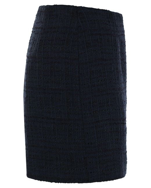 Tagliatore Blue Tweed Short Skirt