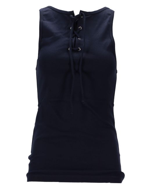 Canotta Con Lacci di Prada in Blue