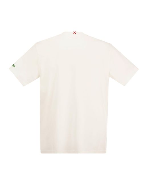 Tennis Team T Shirt con bordado en el bolsillo Mc2 Saint Barth de hombre de color White