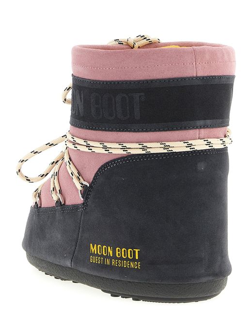 Moon Boot X Guest In Residence 'icon Low' Enkellaarzen in het Pink