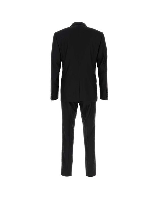 Dolce & Gabbana Black Wool Blend Suit for men