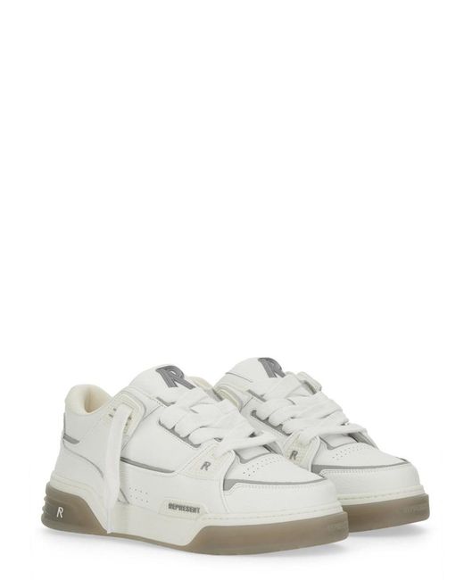 Represent White Solid Studio Sneakers for men