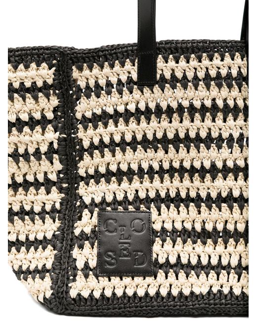 Sac fourre-tout en paille fermé Closed en coloris White