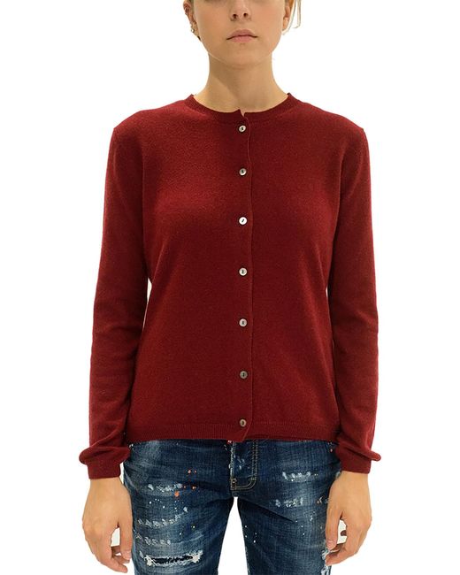 LA ROSE Red Cashmere Cardigan