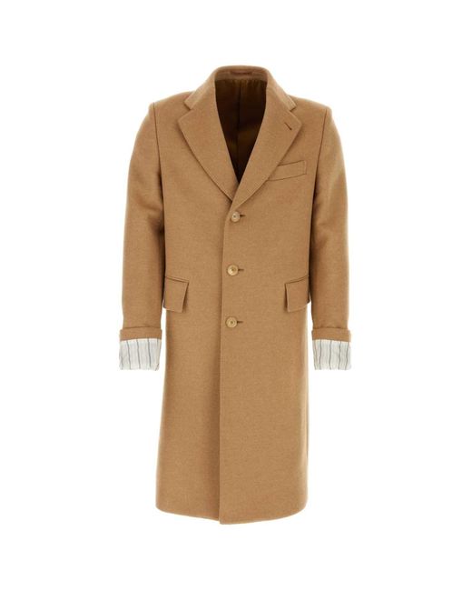 Gucci Camel Wol Coat in het Brown voor heren