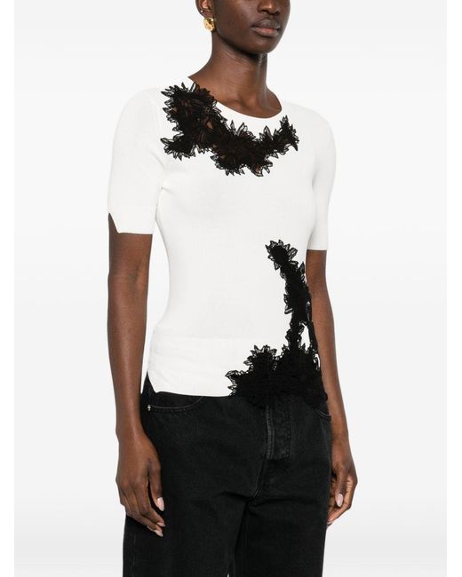 Ermanno Scervino Black Embroidered Top