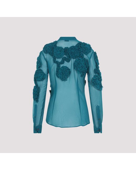 Dries Van Noten Chowsa-blouse in het Blue