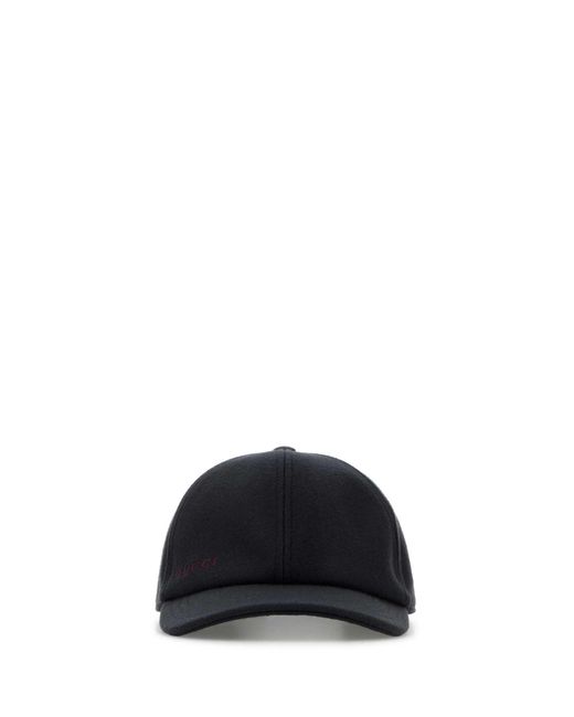 Gucci Black Wool Baseball Cap for men