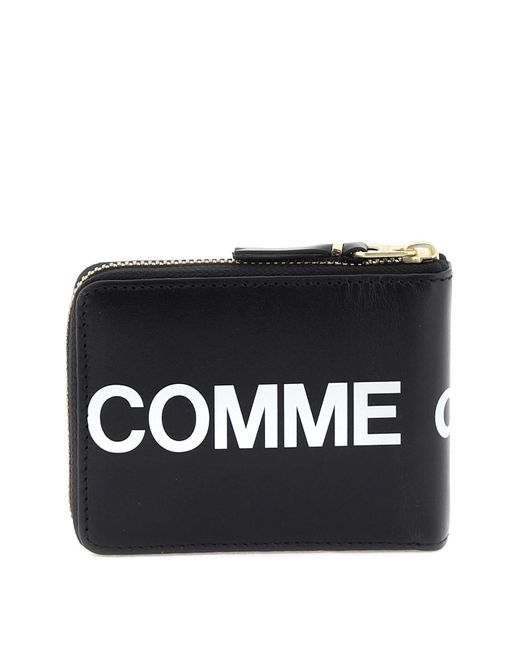 Comme des Garçons Black Comme des Garcons Brieftasche mit dem Maxi -Logo herumschleudern