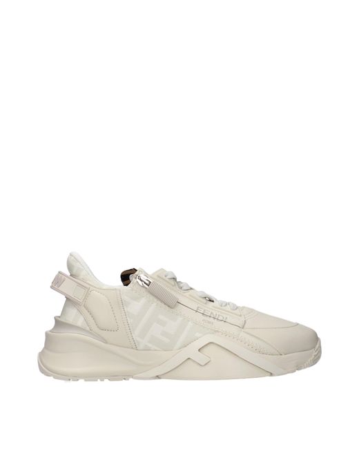 Fendi Natural Sneakers Flow Leather/Ivory
