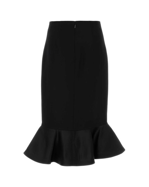 Fendi Black Wool Skirt