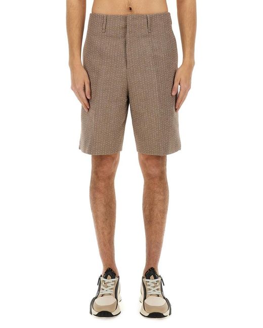 Fendi Natural Jacquard Bermuda Shorts for men