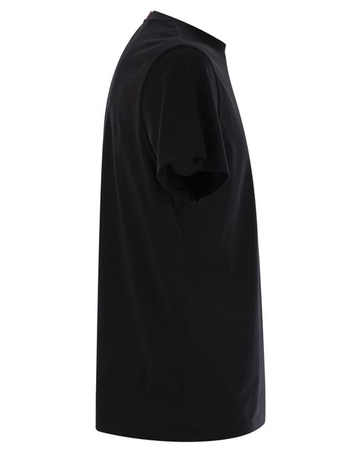 Mc2 Saint Barth Austin T -Shirt mit Stickerei und Brusttasche in Black für Herren