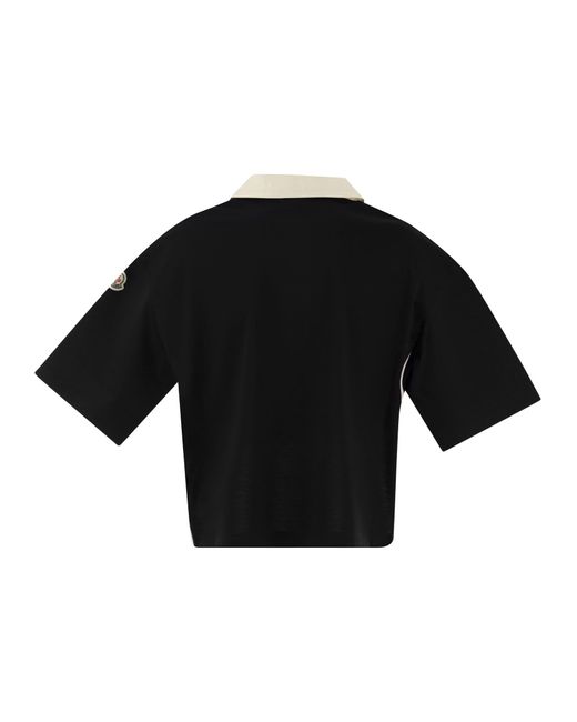 Moncler Black Kurzärärmisches Poloshirt