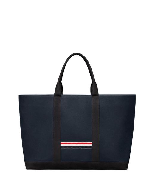 Thom Browne Blue Tool Medium Leather Tote