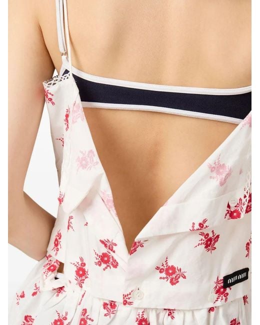 Miu Miu White Abiti Popeline Fiammato