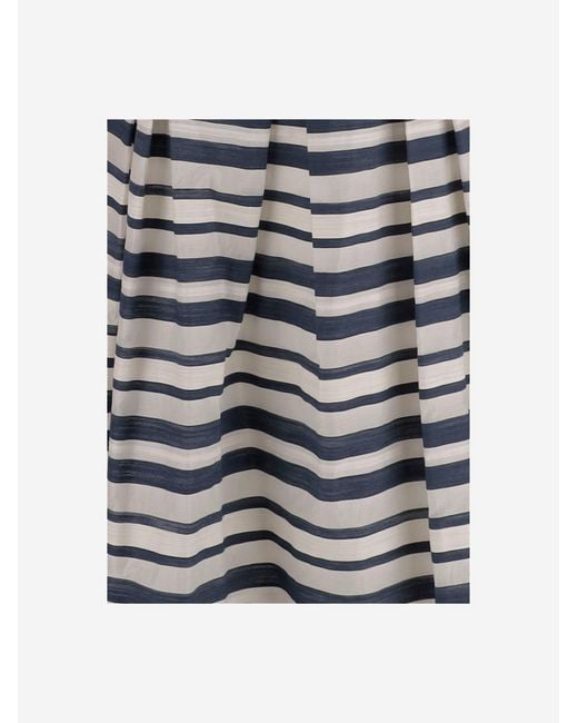 Ralph Lauren Gray Striped Cotton Blend Dress