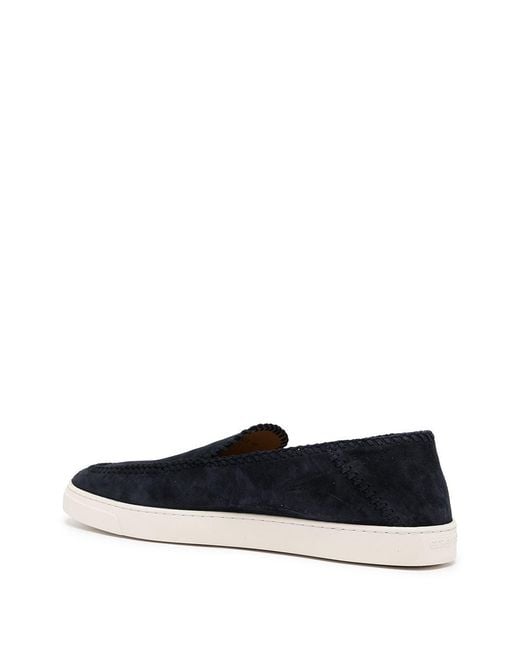 Giorgio Armani Black Leather Slip-On Sneakers for men