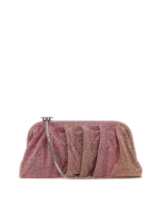 Benedetta Bruzziches Purple Embellished Fabric Large Venus Clutch