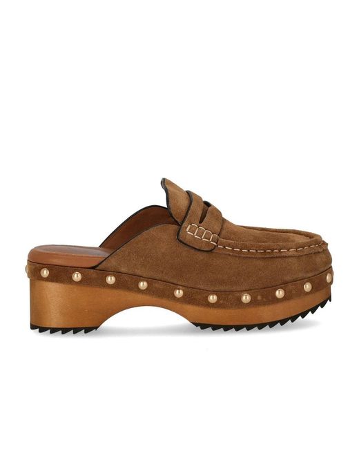 MISS OLIVIA Brown Noemi Suede Sigar Clog