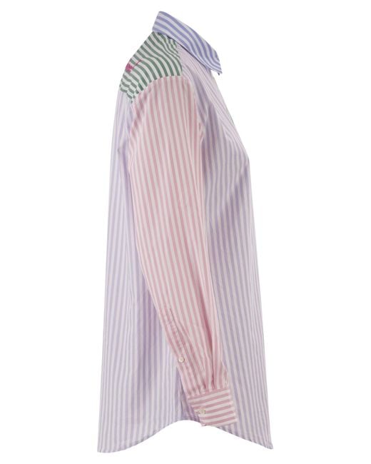 Mc2 Saint Barth Pink Brigitte Striped Patterned Shirt