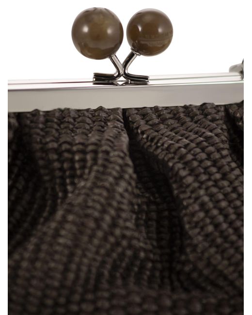 Weekend by Maxmara Black Palmas Raffia Effect Pastry Bag