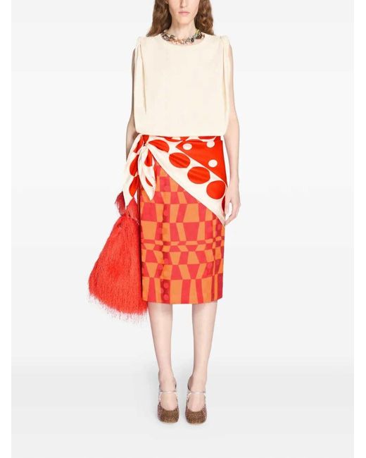 Dries Van Noten Pink Mehrfarbiger Patchwork-Absatz von