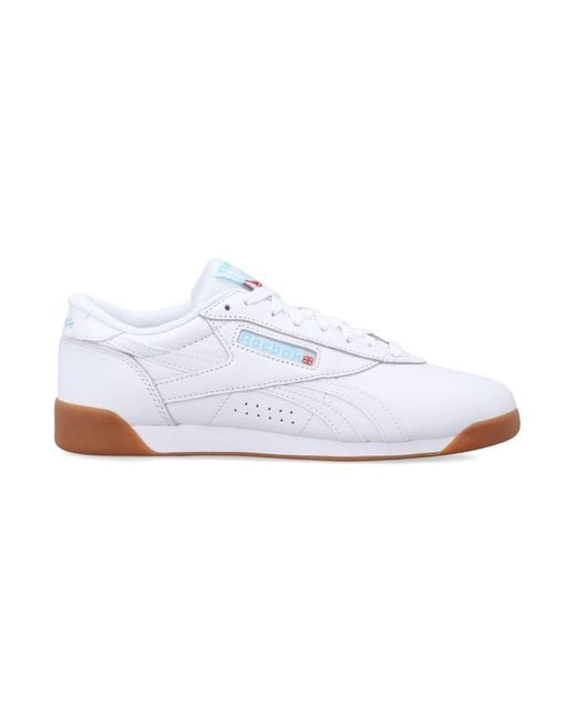 Reebok White Freestyle Low Leather Sneakers