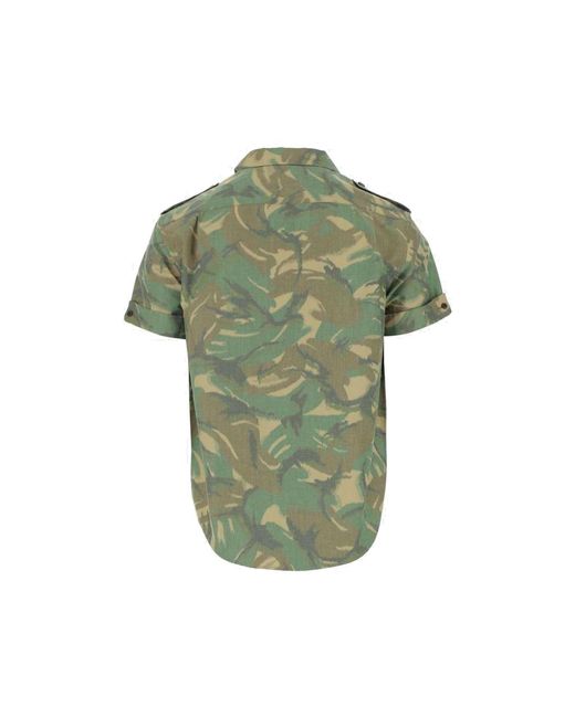 Saint Laurent Green Short Sleeves Shirt for men
