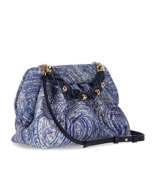 THEMOIRÈ Blue Bios Porridge Print Deep Ocean Clutch Bag