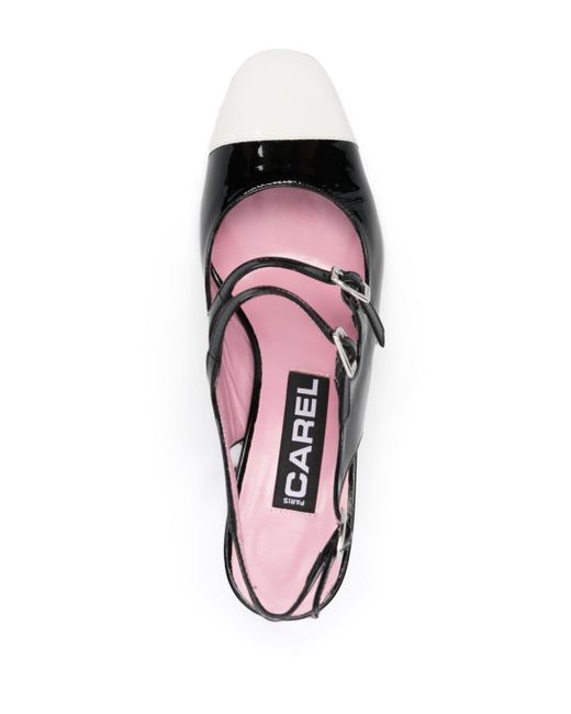 CAREL PARIS Black Ivory Patent Leather T-S Papaya03