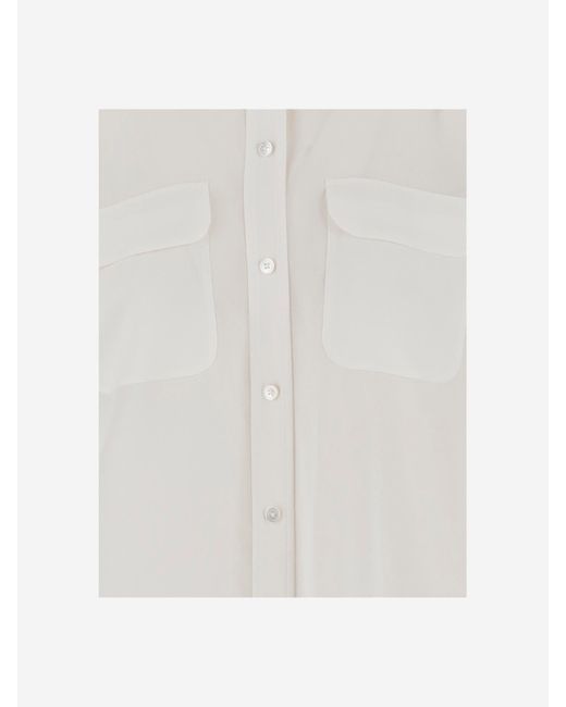 Equipment White Signature Silk Shirt