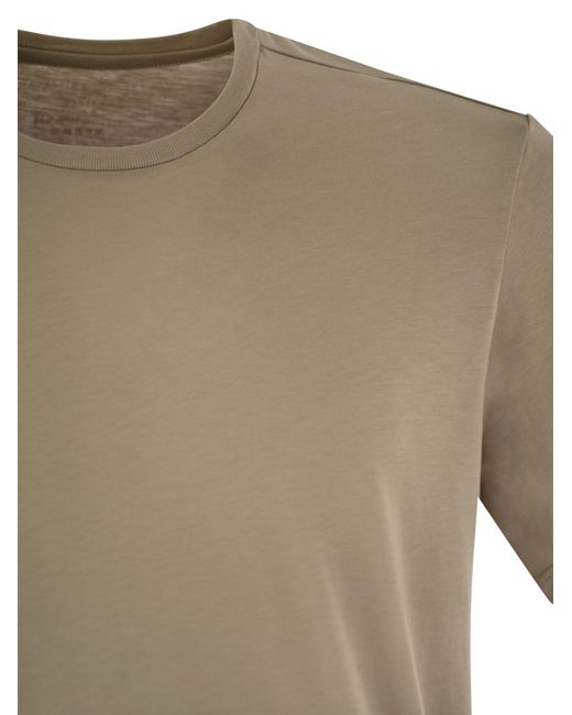 Majestuosa camiseta de manga corta en Lyocell y algodón Majestic de color Natural
