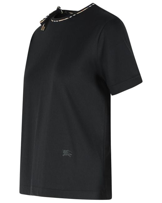 Burberry Black 'Frankie Bow' Cotton T-Shirt