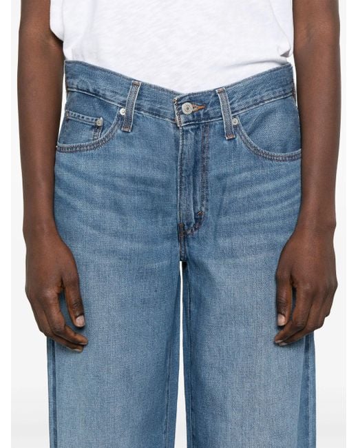 Levi's Blue Baggy Dad Heavy Check