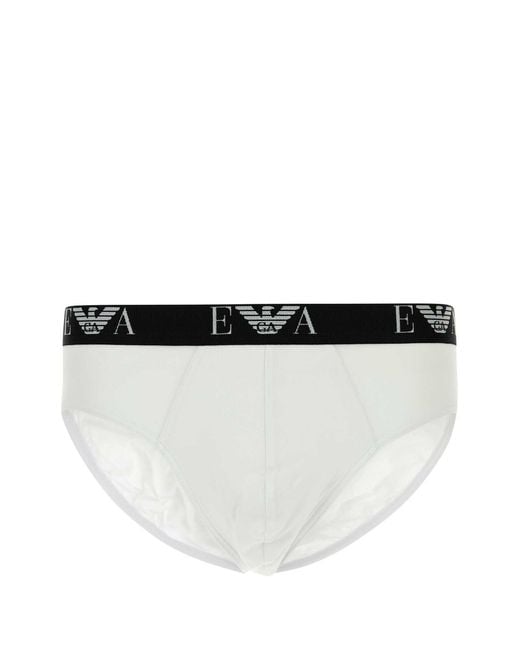 Emporio Armani White Stretch Cotton Brief Set