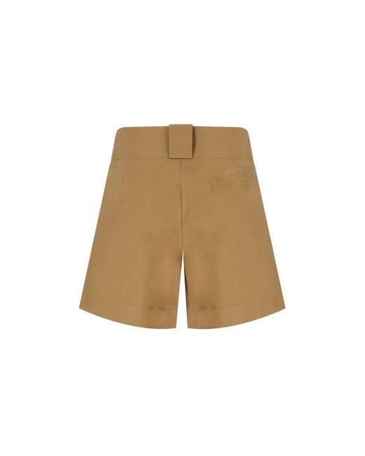 FEDERICA TOSI Natural Classic Khaki Shorts